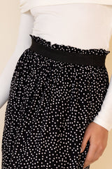 Vende Black & White Polka Dot Maxi Skirt