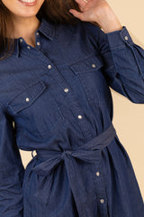 Kai Medium Blue Denim Shirt Dress