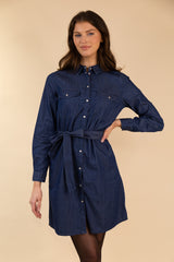 Kai Medium Blue Denim Shirt Dress