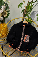 Raya Black & Orange Leopard Fleece