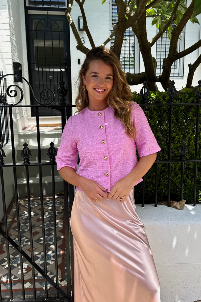 Rosie Pink Button Cardigan