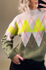 Aria Argyle Pullover Knit