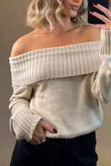 Lima Cream Off Shoulder Knit