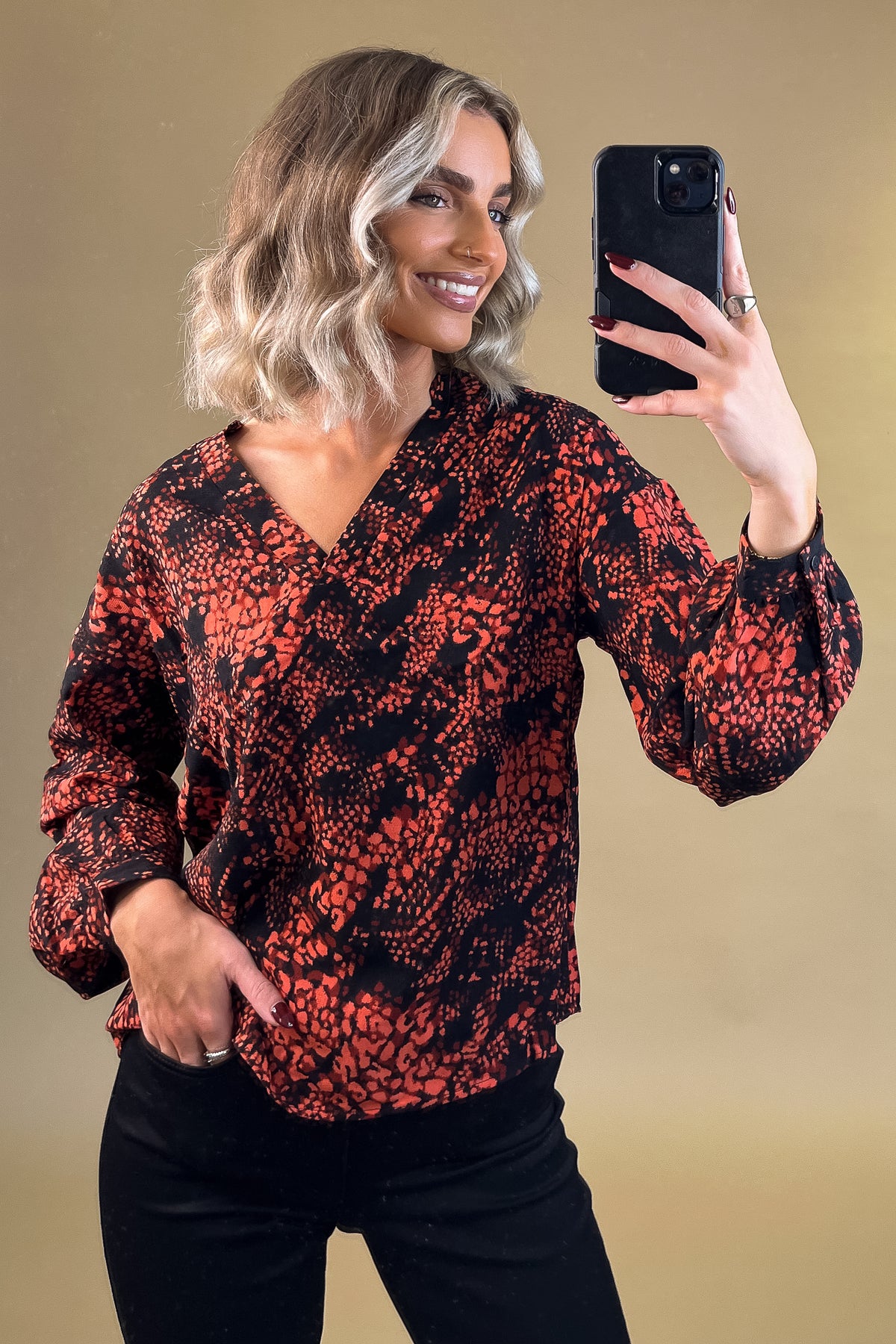 Freya Long Sleeve V-Neck Top