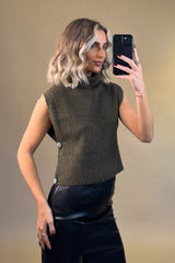 Lyla Olive Green Knit Vest