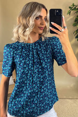 Jasmin Navy Print Top