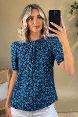 Jasmin Navy Print Top