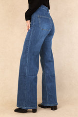 Toxik High Waisted Wide Leg Medium Blue Jeans