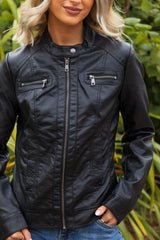 Bandit Black Biker Faux Leather Jacket