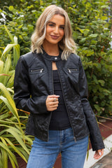 Bandit Black Biker Faux Leather Jacket