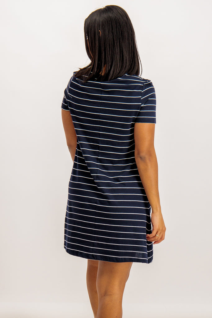 COUNT May Navy Stripe Pocket Detail Dress