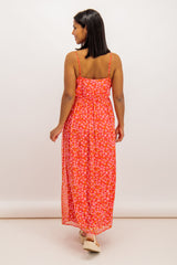 Mila Orange Strap Floral Maxi Dress