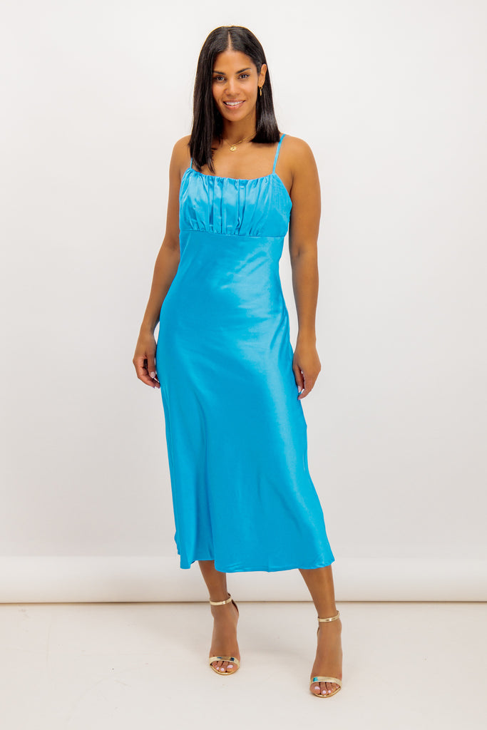 Lili Aqua Blue Slip Strap Dress