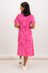 Pink Floral Lovie Wrap Dress