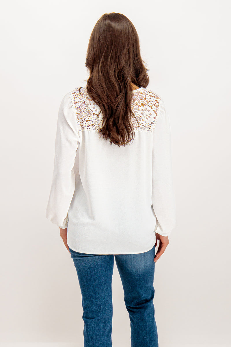 Angela Off White Lace Top