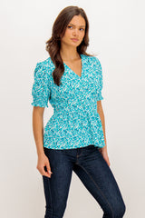 Emily & Me Erin Blue Floral Blouse