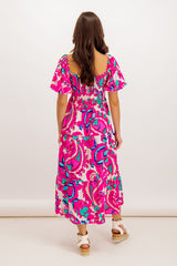 Hallie Tropical Pink Floral Dress