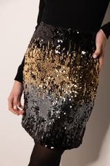 Mira Black & Gold Sequin Skirt