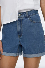 Vega High Waisted Medium Blue Denim Shorts