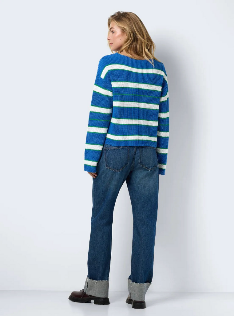 Serena Boatknit Striped Knit In Blue