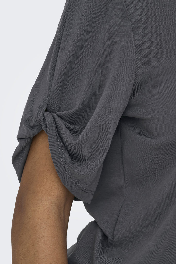Free Life Black Graphic Ruched Tee