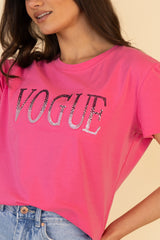 Vogue Pink Embellished Tee