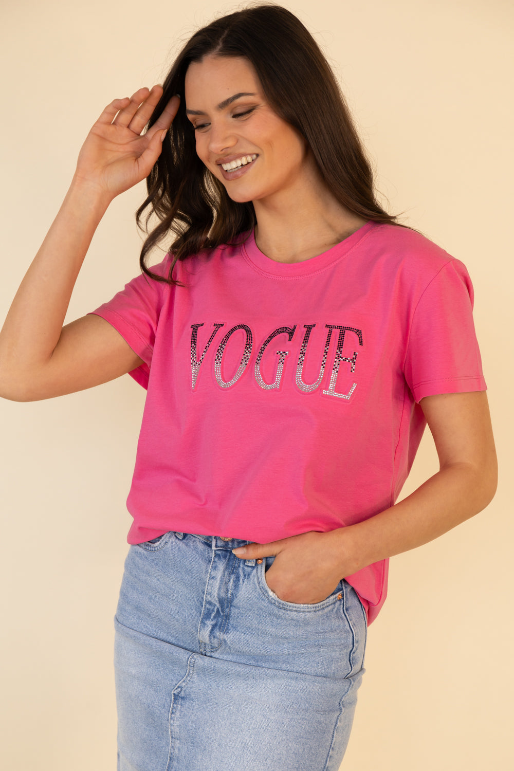 Vogue Pink Embellished Tee