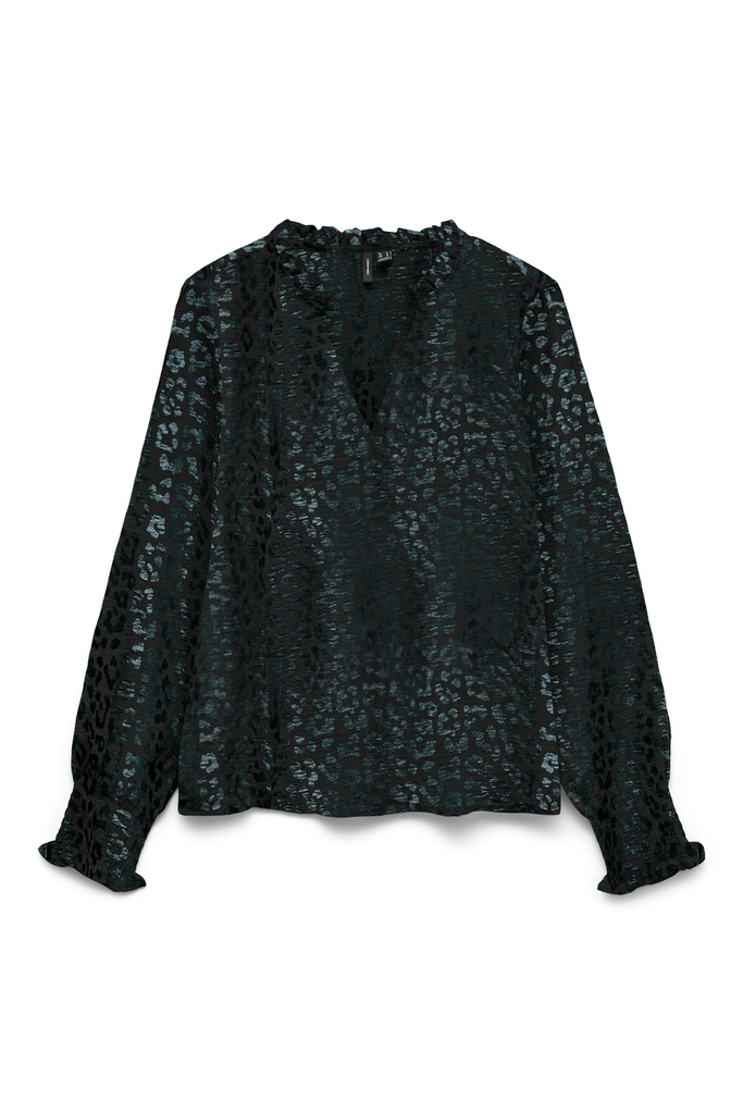 Carla Black Leopard Foil Top