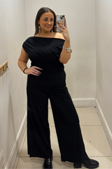 Maisie Black Ruched Jumpsuit