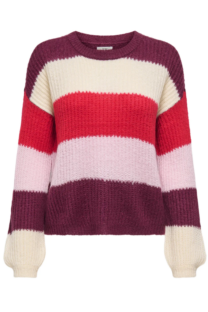 Badut Maroon & Pink Stripe Knit