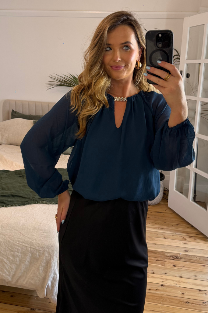 Frankie Teal Chiffon Top