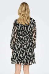 Cera Black Graphic Print Dress