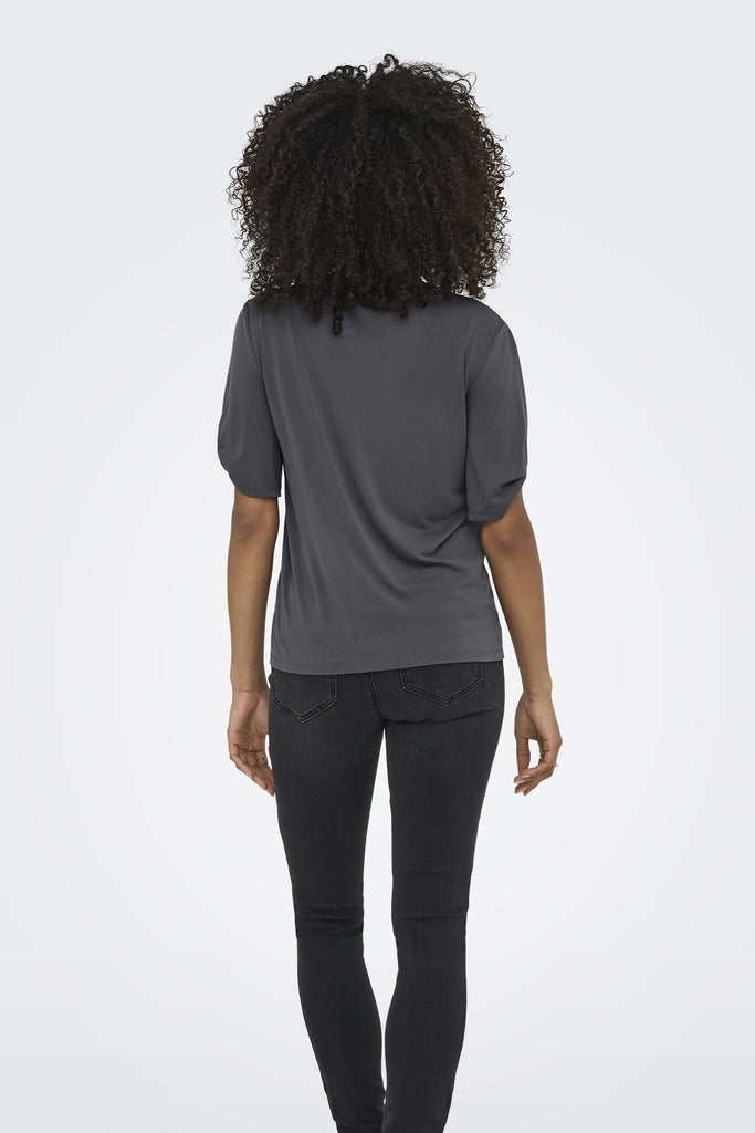 Free Life Black Graphic Ruched Tee