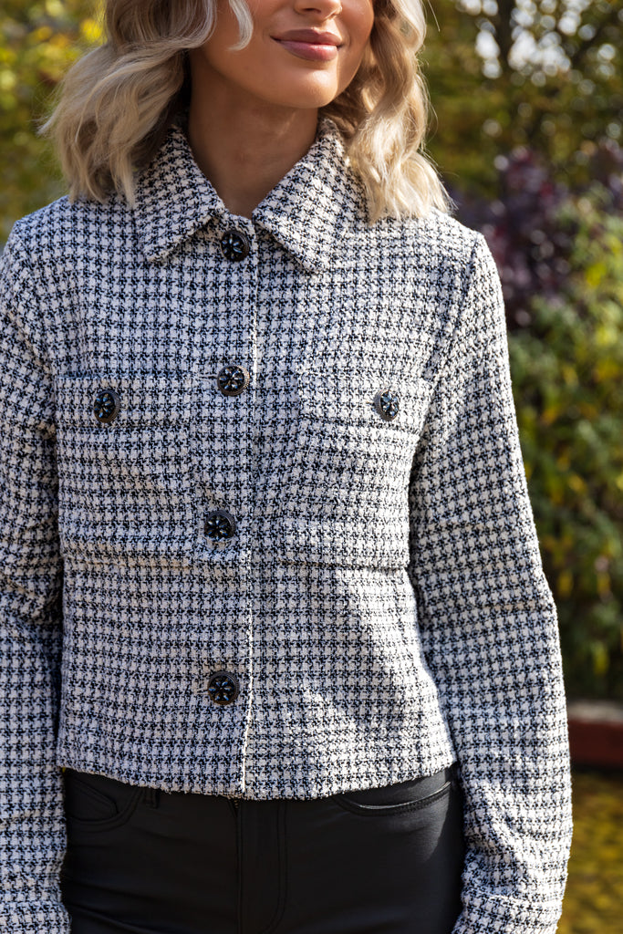 Valeria Black & Cream Check Jacket