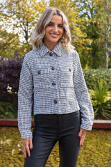 Valeria Black & Cream Check Jacket