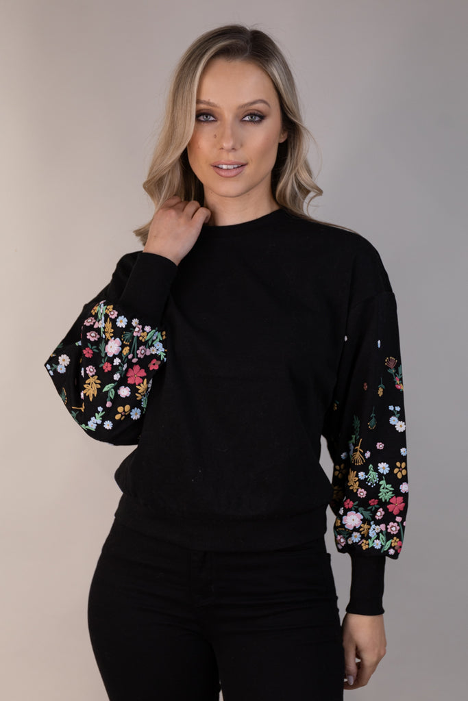 Brooke Embossed Floral Sweatshirt