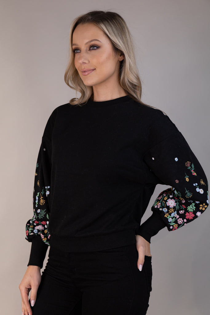 Brooke Embossed Floral Sweatshirt