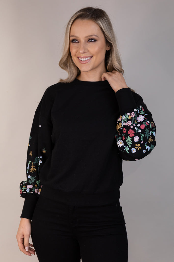 Brooke Embossed Floral Sweatshirt