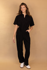 Henna Black Utility Jumpsuit