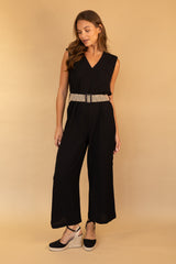 Imogen Black Belted Jumpsuit