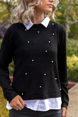 Drea Black Pearl Shirt Knit