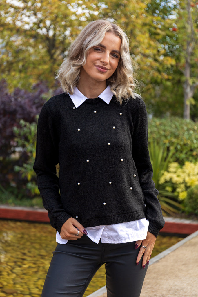 Drea Black Pearl Shirt Knit