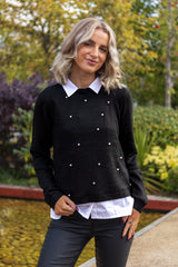 Drea Black Pearl Shirt Knit