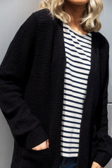 Dalo Black Textured Cardigan