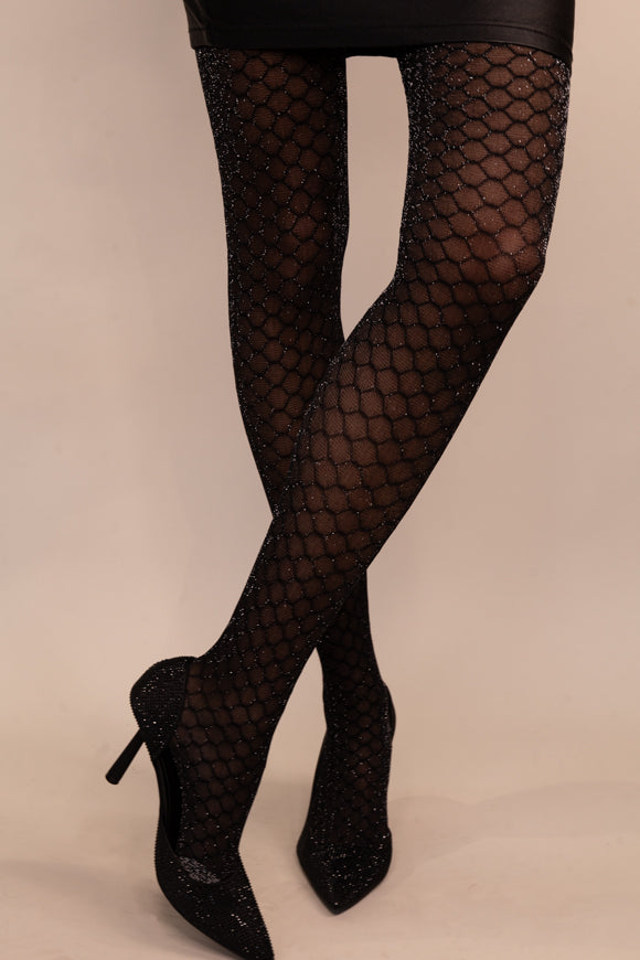 Maya Black Glitter Tights