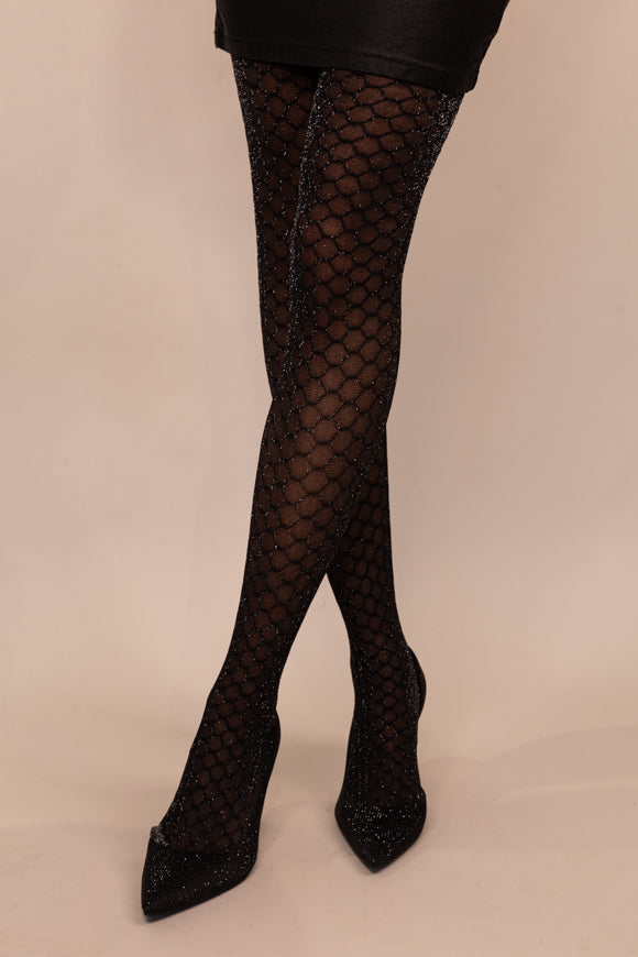 Maya Black Glitter Tights