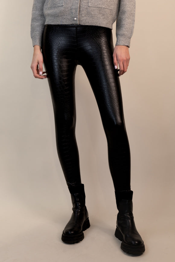 Croc Black Biker Leggings