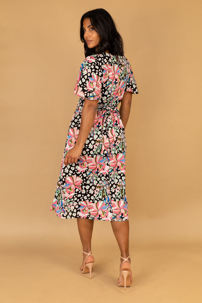 Zara Black & Floral Printed Dress