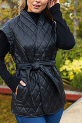 Elbara Black Quilted Vest