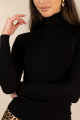 Venice Black Roll Neck